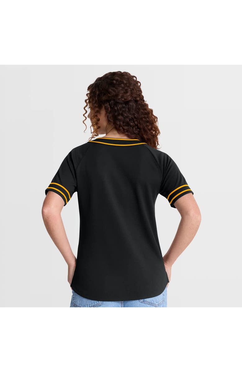 FANATICS Women's Fanatics Black Pittsburgh Pirates Diva Race Ahead Raglan V-Neck T-Shirt, Alternate, color, Black