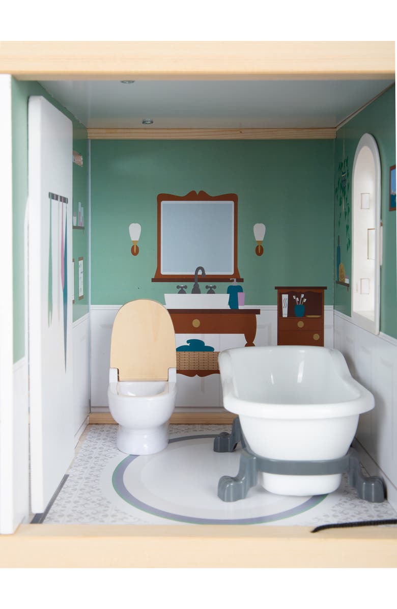 SMALL FOOT Iconic 3-Story Wooden Dollhouse Set, Alternate, color, 