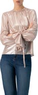 IVONNE Straight Metallic Sheer Blouse