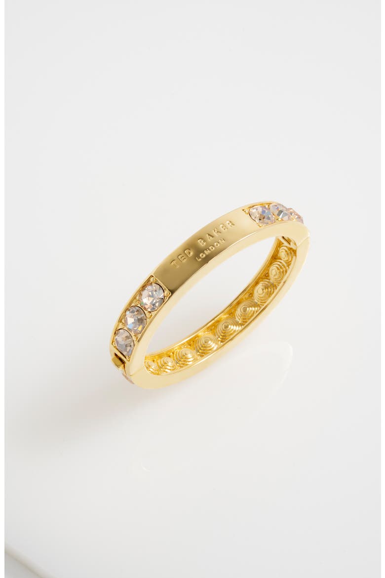 Rosie Crystal Hinged Bangle Bracelet, Alternate, color, GOLD TONE / GOLDEN CRYSTAL