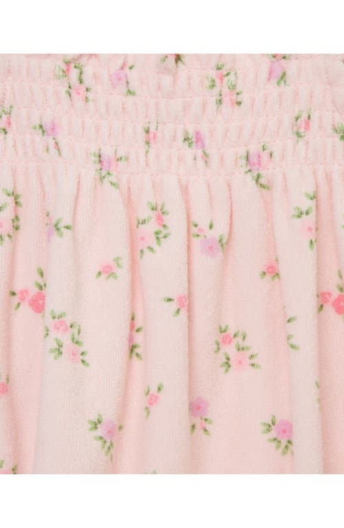 Little Me Floral Terry Cloth Bubble Romper & Hat Set
