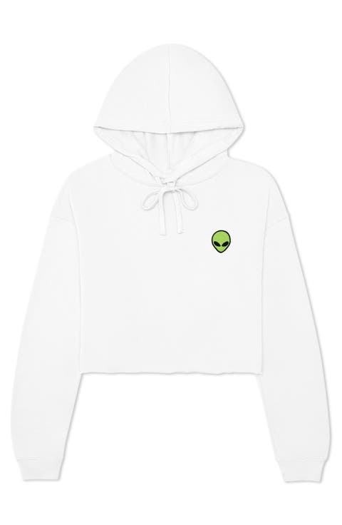 Alien Cropped Fleece Hoodie