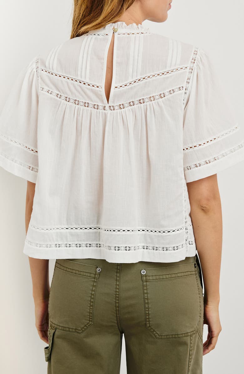 Rails Daisy Lace Inset Cotton Peasant Top, Alternate, color, White