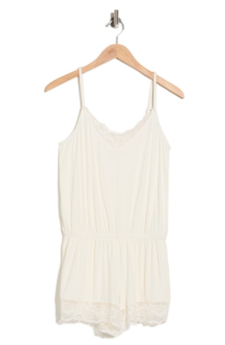 Posh Peanut Lace Pajama Romper, Alternate, color, White