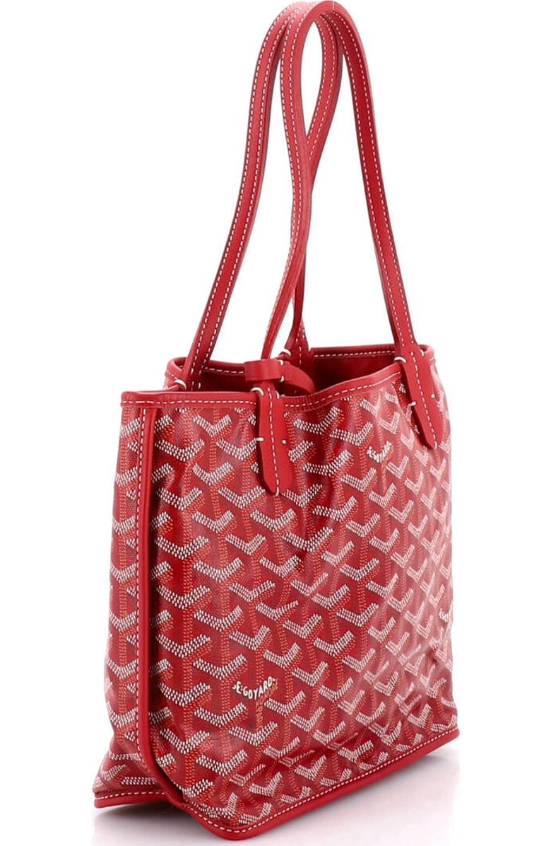 Pre-Owned Goyard Anjou Reversible Tote Coated Canvas Mini, Alternate, color, Red