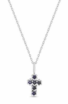 Bony Levy El Mar 18K White Gold Sapphire Cross Pendant Necklace