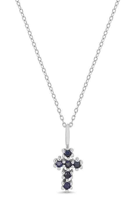 Bony Levy El Mar 18K White Gold Sapphire Cross Pendant Necklace