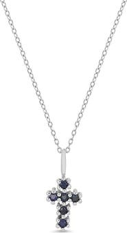 Bony Levy El Mar 18K White Gold Sapphire Cross Pendant Necklace