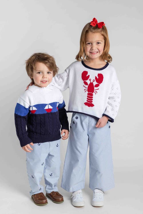 Florence Eiseman Sweater With Lobster In White