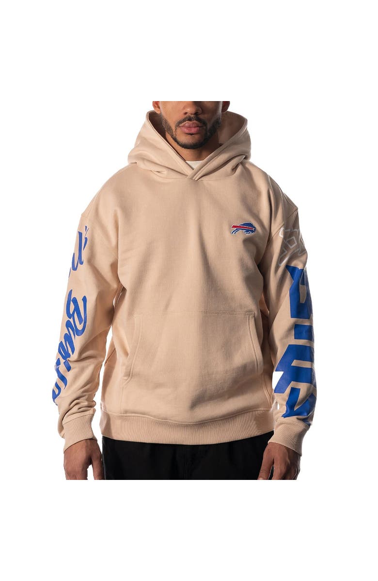 THE WILD COLLECTIVE Unisex The Wild Collective Cream Buffalo Bills Heavy Block Graphic Pullover Hoodie, Main, color, 
