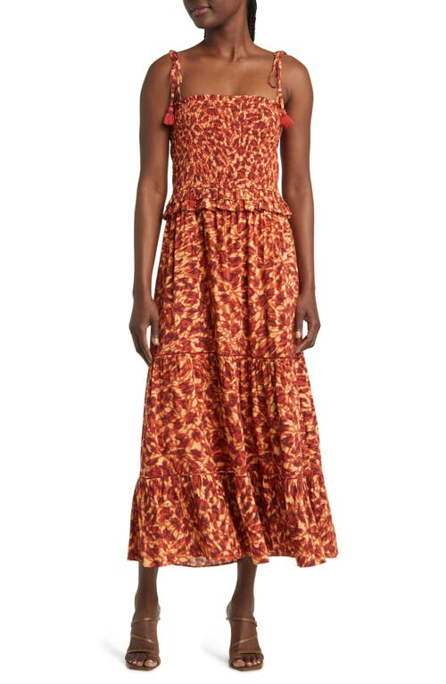 Lost + Wander Renoirs Terrace Print Dress in Rust-Multi