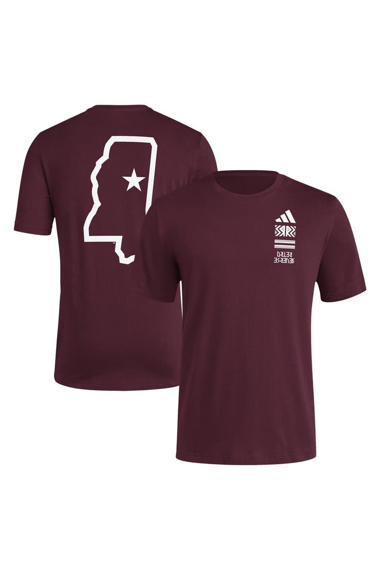 Men's adidas Maroon Mississippi State Bulldogs Reverse Retro Baseball 2 Hit T-Shirt, Alternate, color, Maroon