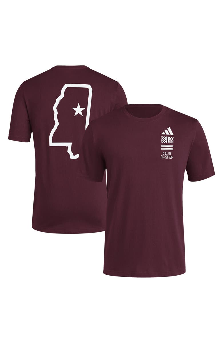 adidas Men's adidas Maroon Mississippi State Bulldogs Reverse Retro Baseball 2 Hit T-Shirt, Alternate, color, Maroon