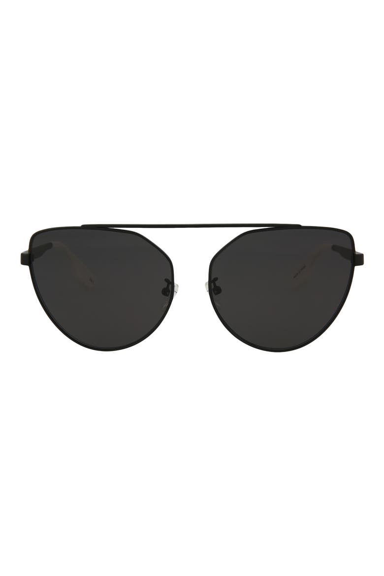 BY ALEXANDER MCQUEEN 58mm Wire Sunglasses, Main, color, BLACK BLACK GREY