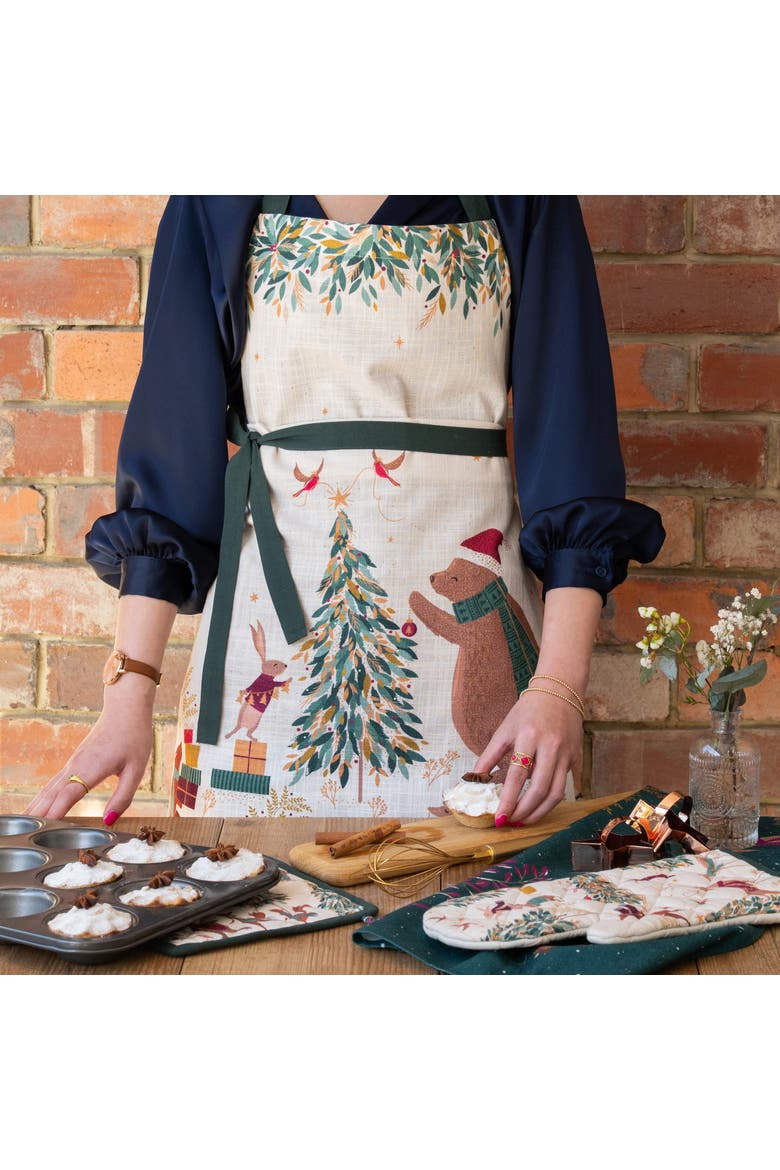 Woodland Tales Kitchen Apron, Alternate, color, Beige