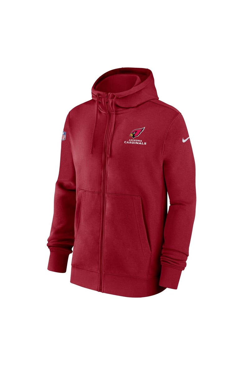 Men's Nike Red Arizona Cardinals Sideline Club Performance Full-Zip Hoodie, Alternate, color, Red