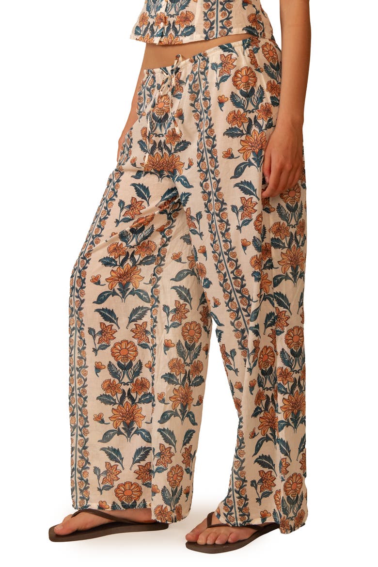 Winona Floral Wide Leg Cotton Cover-Up Pants, Alternate, color, WINONA FLORAL