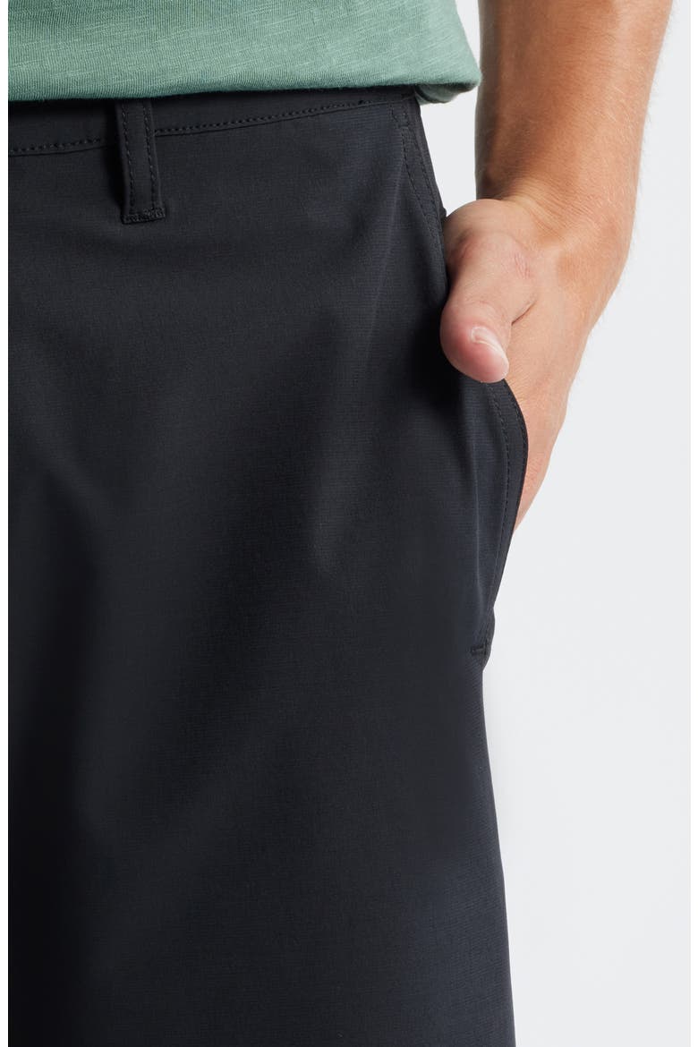 Hytide Flat Front Hybrid Performance Shorts, Alternate, color, BLACK