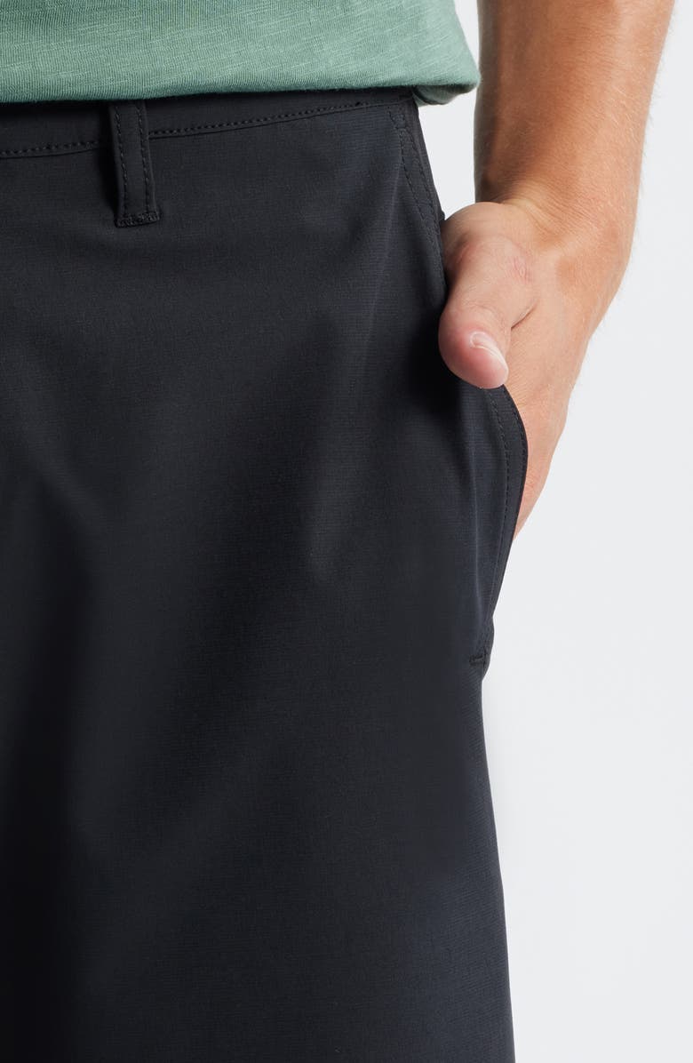 Roark Hytide Flat Front Hybrid Performance Shorts, Alternate, color, Black