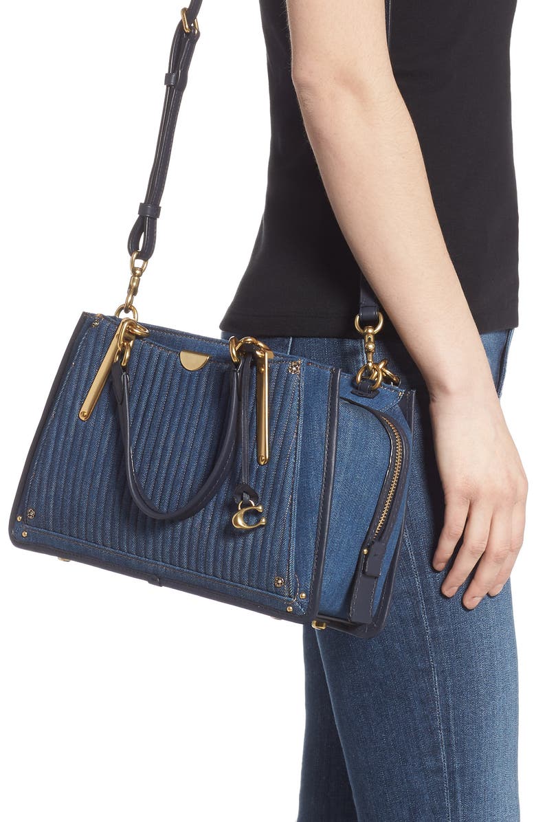 COACH Dreamer Quilted Denim Bag, Alternate, color,