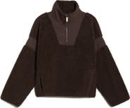 Zella Snowday Faux Shearling Quarter Zip Pullover