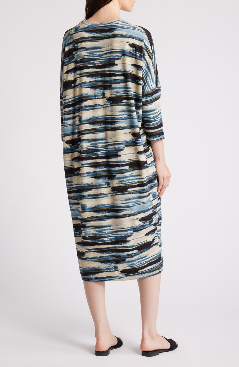 Masai Copenhagen Nyrini Abstract Print V-Neck Midi Dress, Alternate, color, 