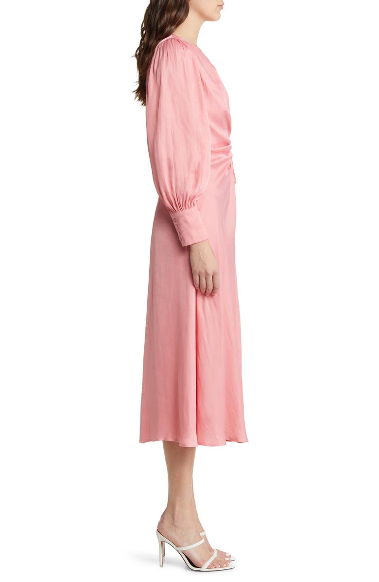 MOON RIVER One-Shoulder Ring Cutout Midi Dress, Alternate, color, 