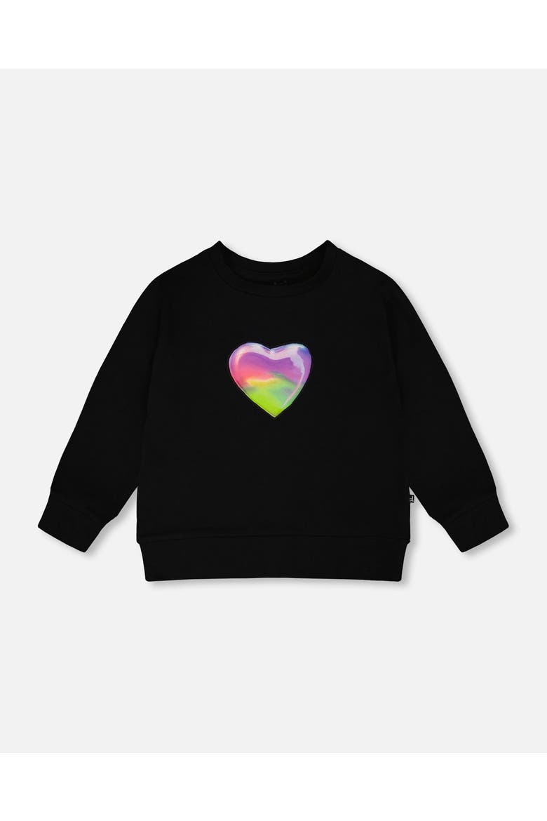 Organic Cotton Jersey Rainbow Long Sleeve T-Shirt, Main, color, Black