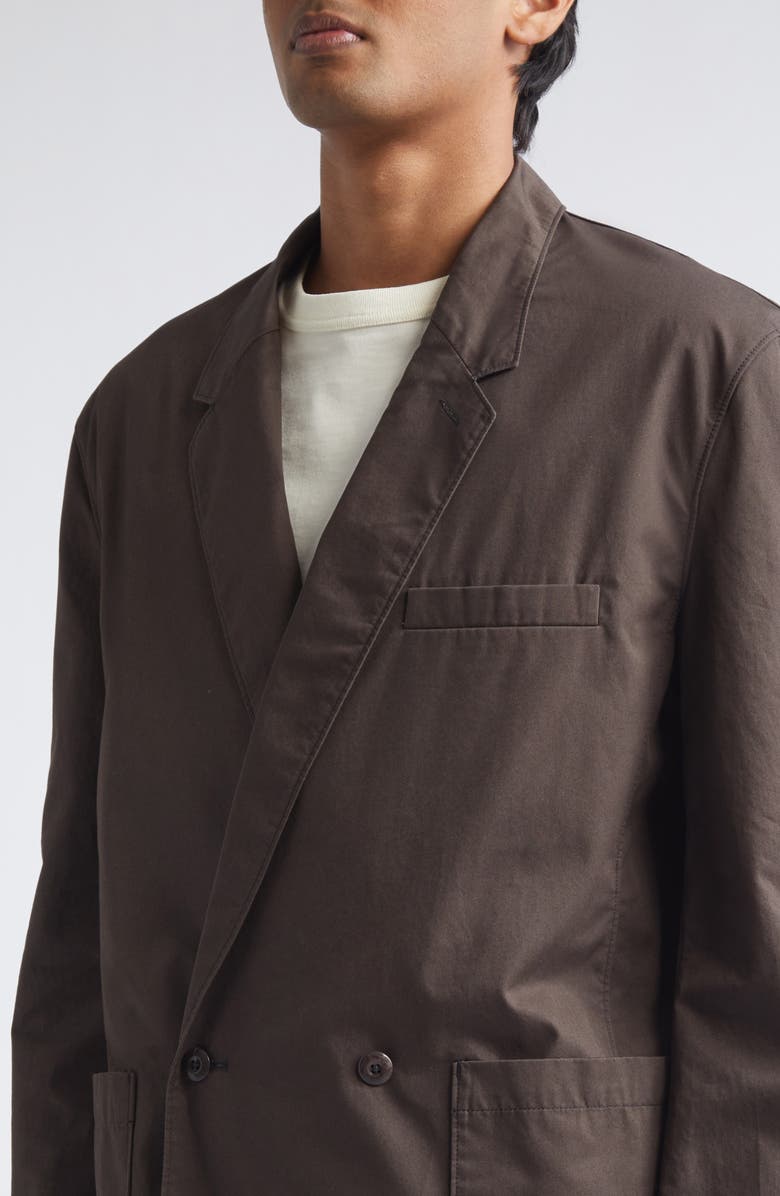 Lemaire Double Breasted Cotton Twill Workwear Jacket, Alternate, color, Ristretto