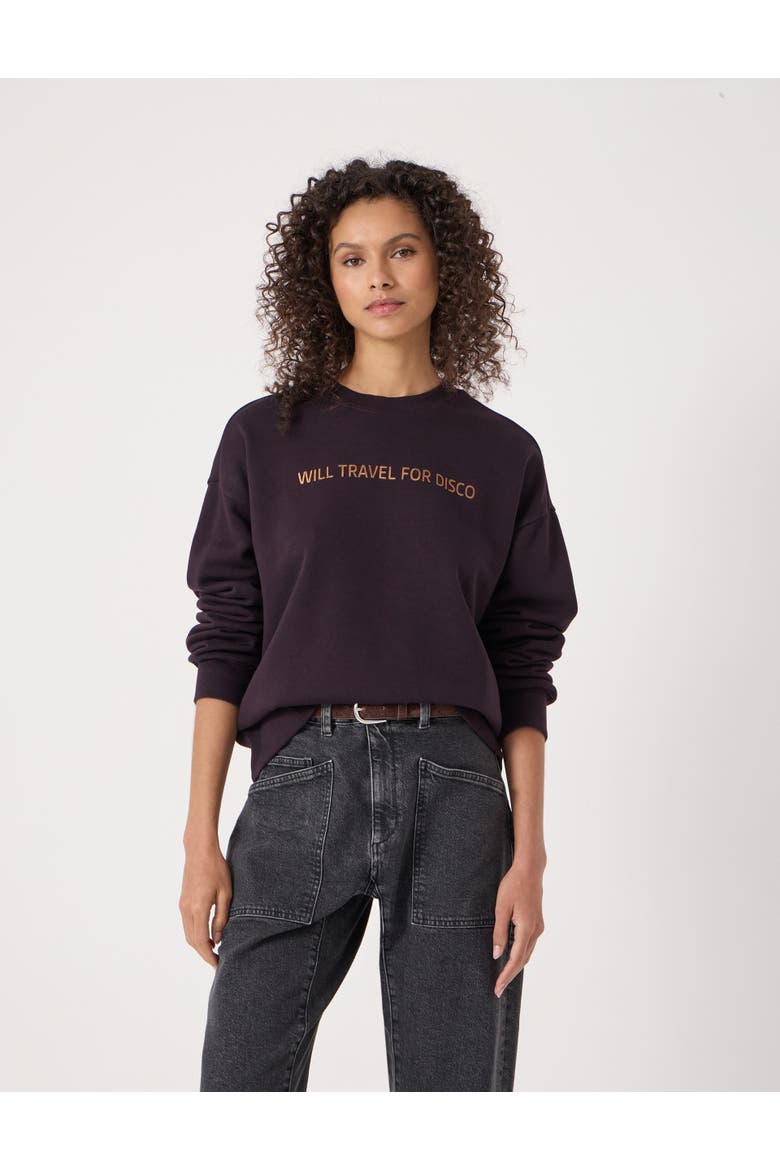 Disco Embroidery Sweatshirt, Main, color, Plum Purple