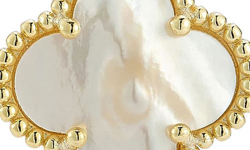 Chloe & Madison Chloe And Madison Mother-of-pearl Clover Stud Earrings In Gold