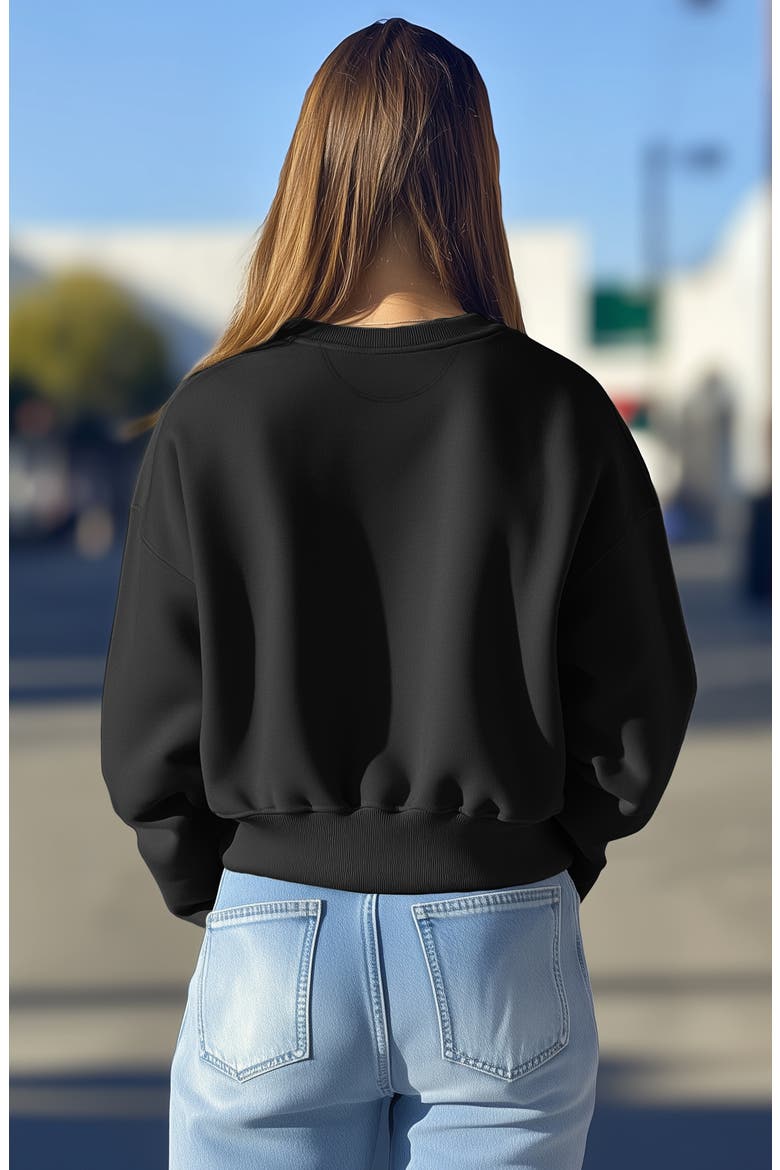 Butterfly Relaxed Sweatshirt, Alternate, color, Black
