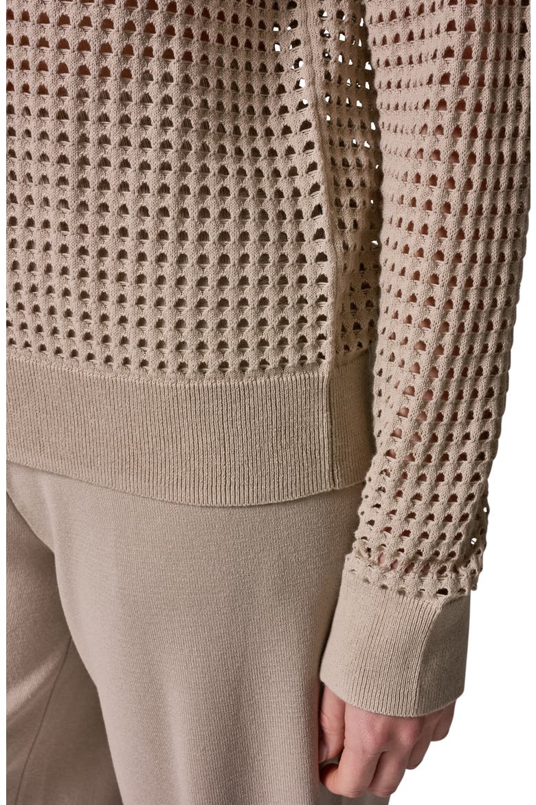 Cotton Pointelle Sweater, Alternate, color, SANDSTONE