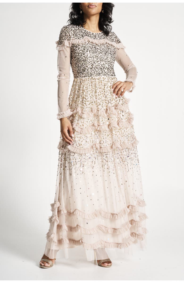 Frock and Frill Sequin Embellished Maxi Gown, Main, color, 
