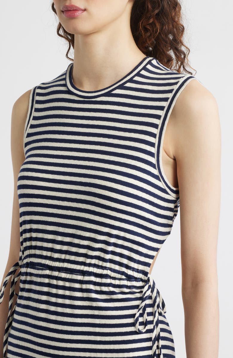 Wyeth Victoria Sleeveless Stripe Cutout Sundress, Alternate, color, Ecru/ Navy