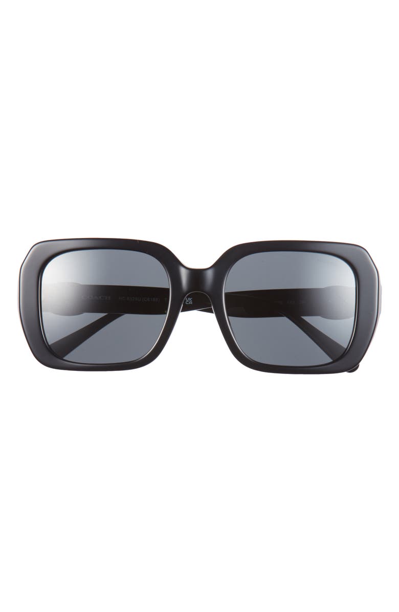 COACH 53mm Square Core Sunglasses, Main, color, Black