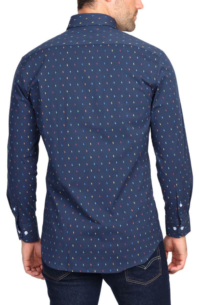 TailorByrd Byrd Print Long Sleeve Button-Down Shirt, Alternate, color, 