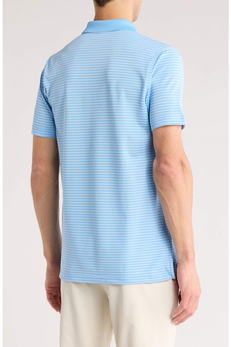 Feeder Stripe Performance Knit Polo, Alternate, color, LIGHT BLUE/ BLUE
