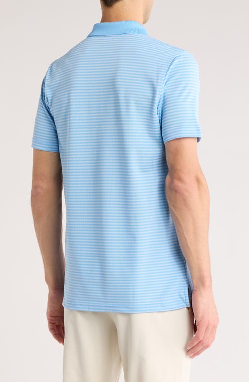 Brooks Brothers Performance Feeder Stripe Polo Shirt In Light Blue/blue