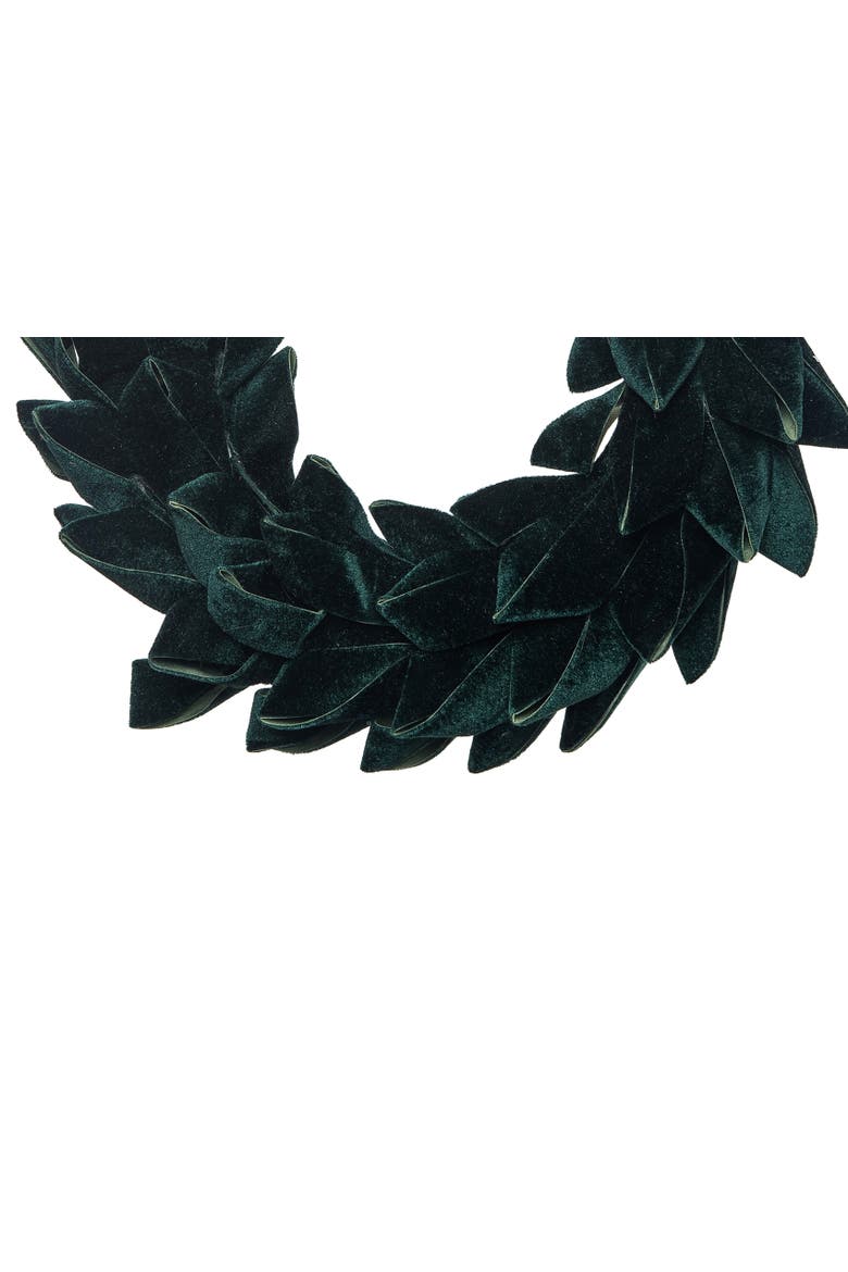 Velvet Emerald Green Wreath 14", Alternate, color, Green