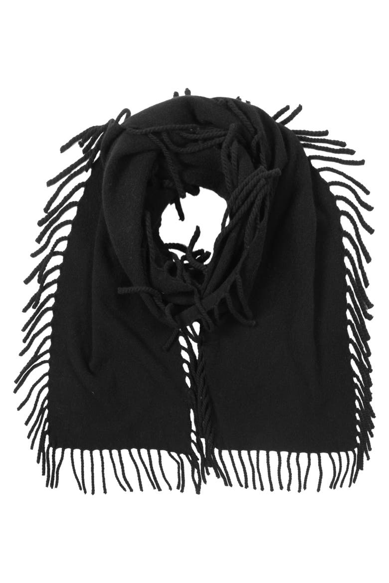 Woven Fringe Scarf, Alternate, color, Black