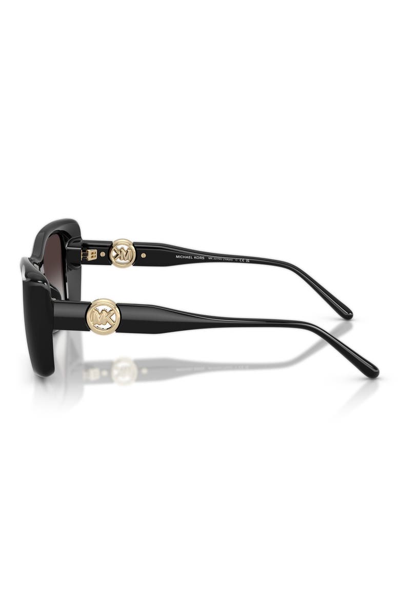 Tokyo 51mm Gradient Square Sunglasses, Alternate, color, BLACK / SMOKE GRADIENT