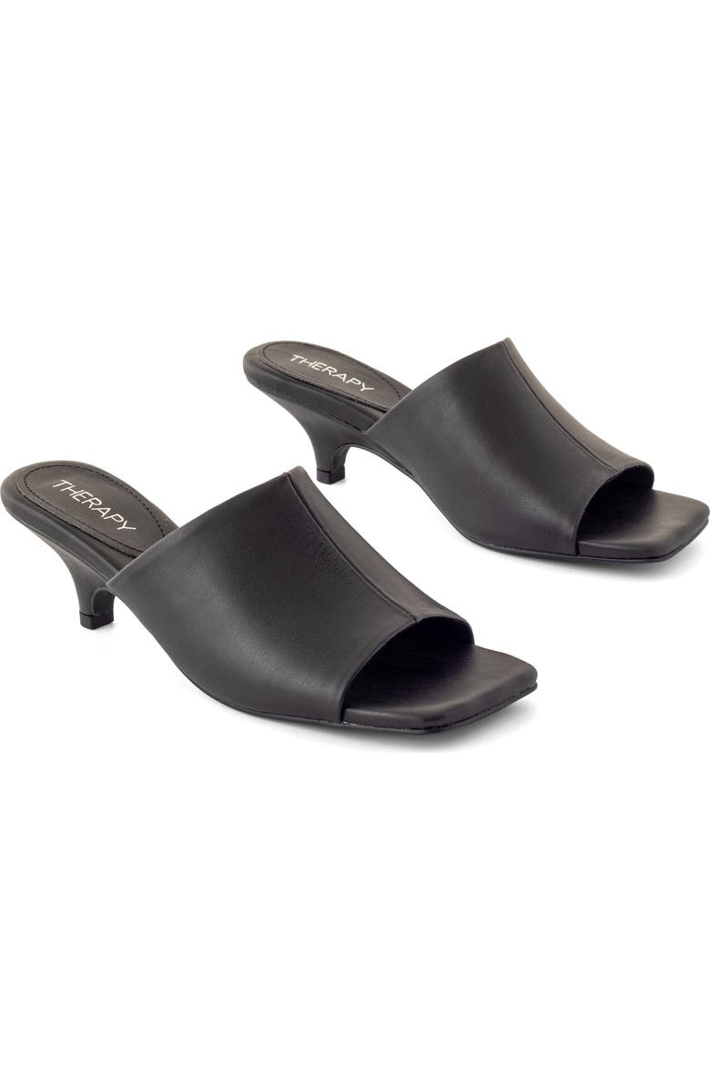Therapy Australia Nassau Square Toe Low Kitten Heel, Alternate, color, Black Pu