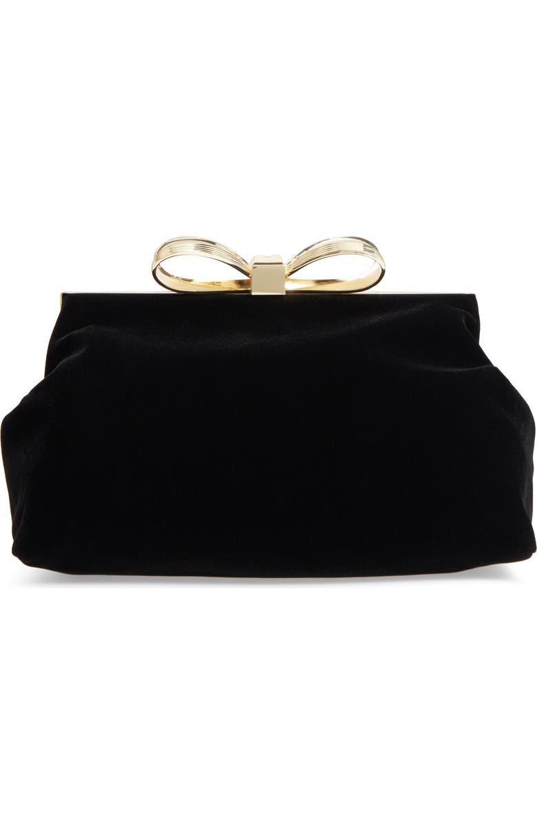 Ted Baker London Cena Bow Velvet Clutch, Main, color,