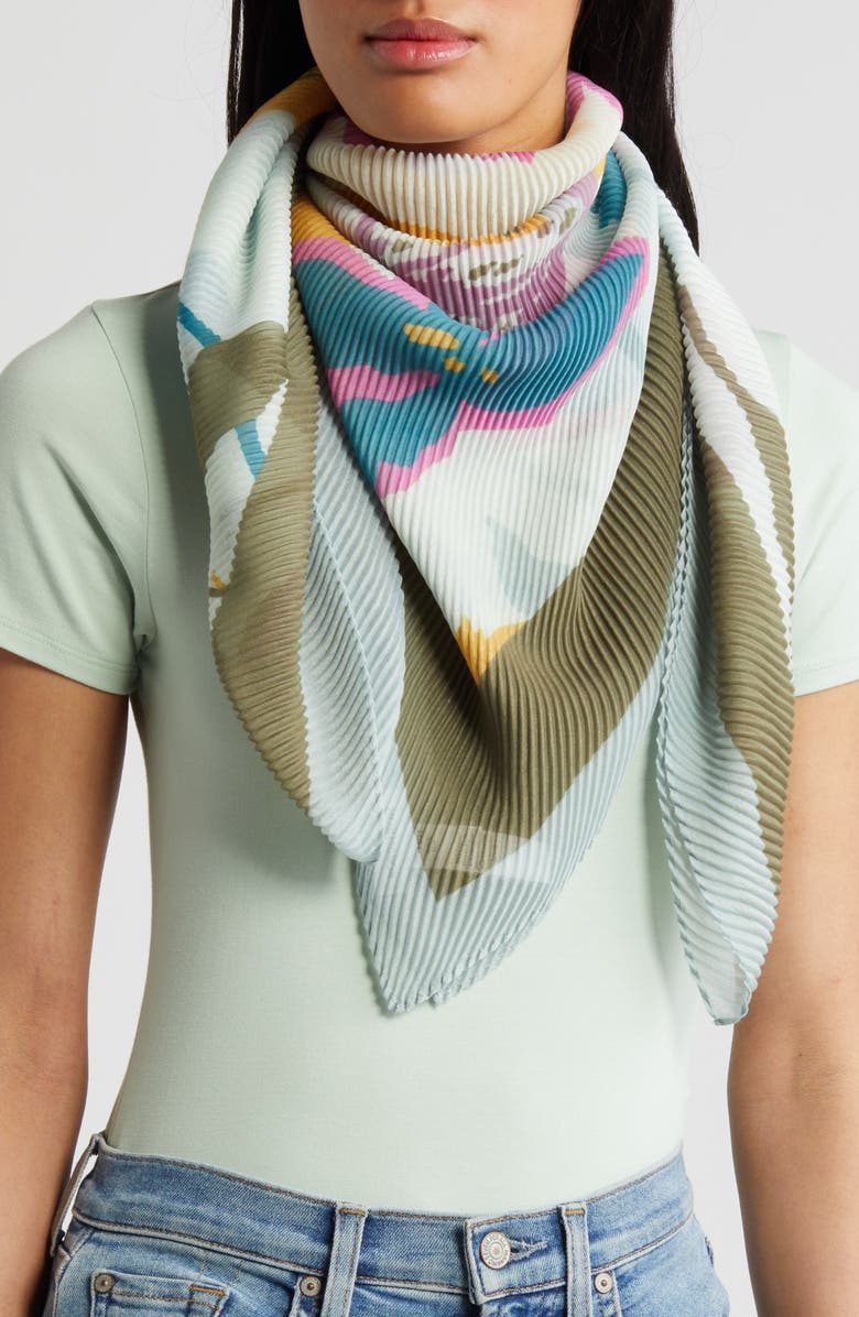 Nordstrom Pleated Square Scarf, Main, color, 