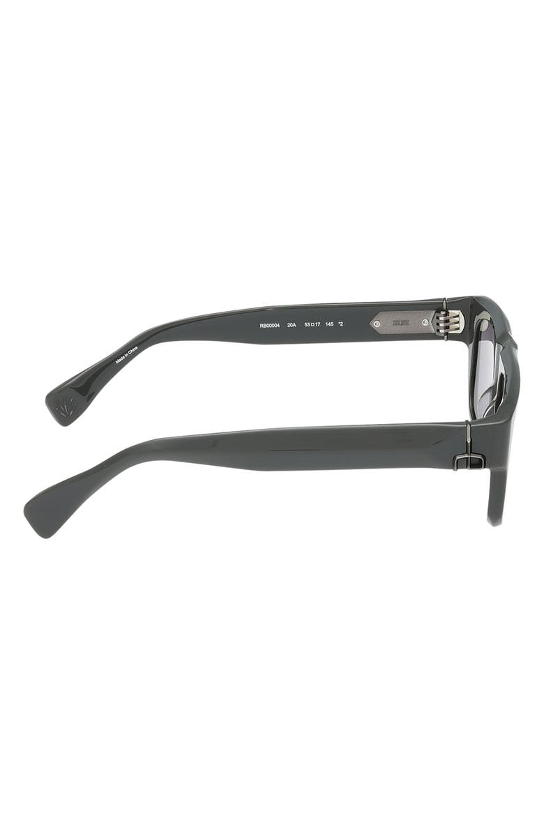 rag & bone 53mm Square Sunglasses, Alternate, color, Shiny Grey / Grey Lenses