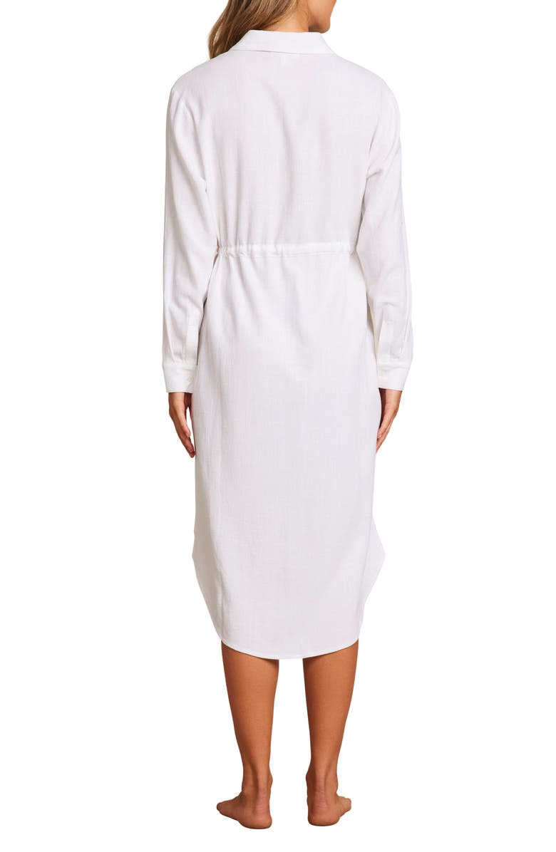 Barefoot Dreams<sup>®</sup> Malibu Collection<sup>®</sup> Long Sleeve Sleep Shirtdress, Alternate, color, White