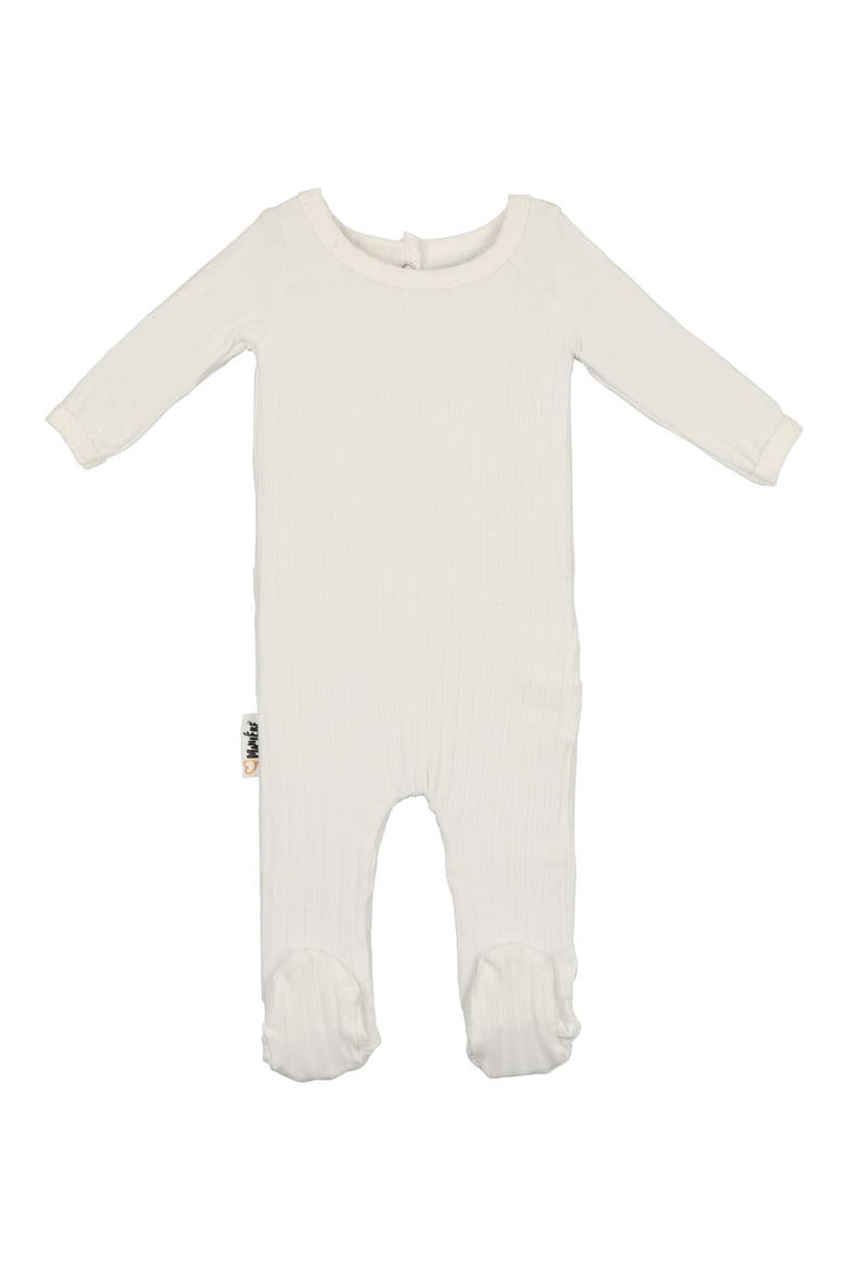 Essential Rib Cotton Footie, Main, color, WHITE