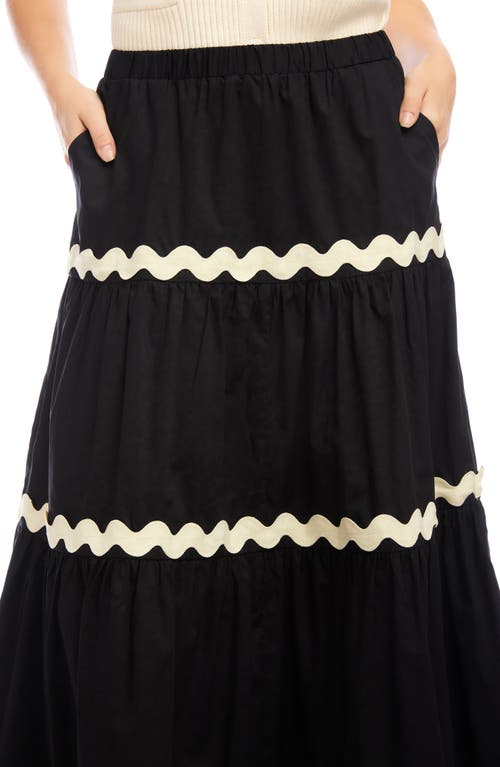 Karen Kane Ric Rac Trim Tiered Midi Skirt