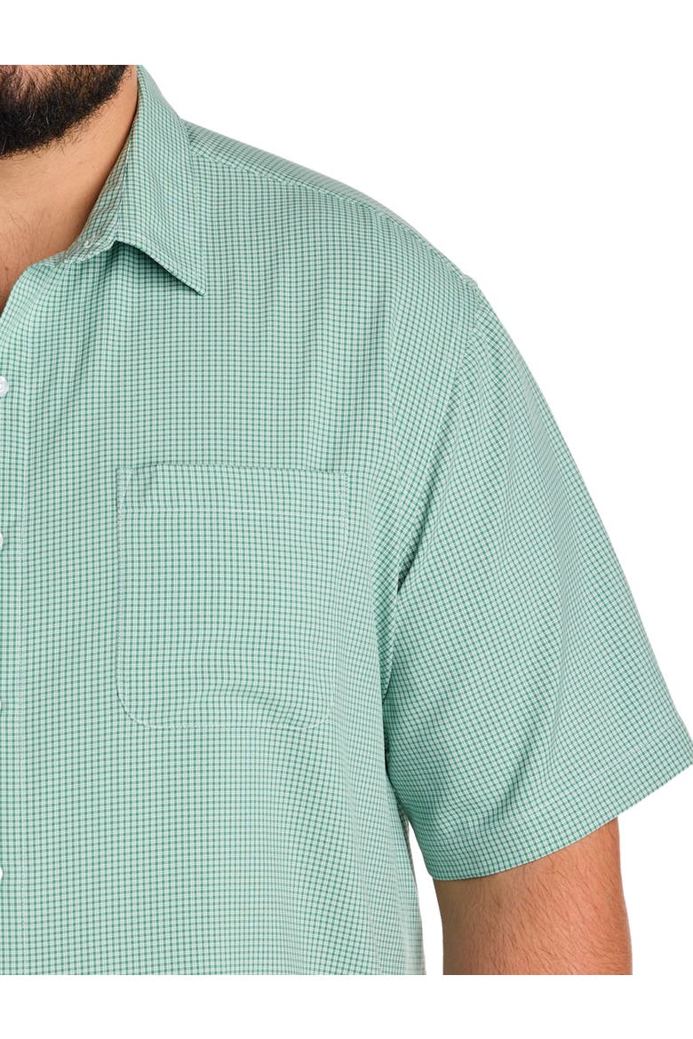 Big & Tall Small Plaid Microfiber Sport Shirt V2, Alternate, color, GREEN